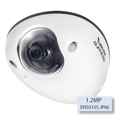 VIVOTEK MD8531H-F3 1.2MP Outdoor Mobile Dome IP Network Camera, WDR Pro, 3DNR, 1280x960, 30fps, H.264, MPEG-4 & MJPEG, EN50155 Mobile Surveillance, IP66, Vandal-proof IK10, PoE